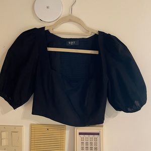 OPT Black Crop Top